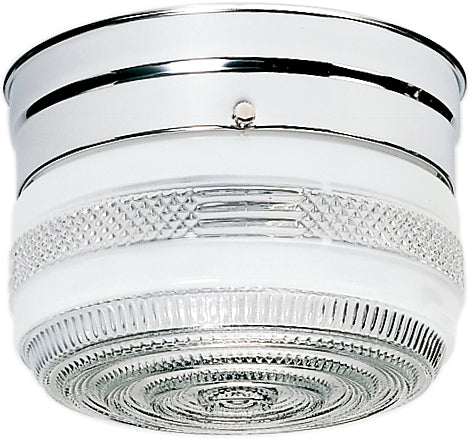SATCO/NUVO 1-Light 6 Inch Flush Mount Small Crystal / White Drum (SF77-100)
