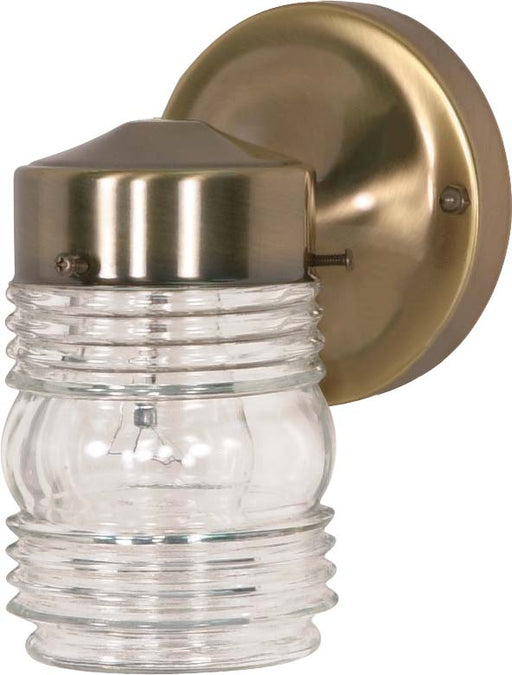 SATCO/NUVO 1-Light 6 Inch Porch Wall Mason Jar With Clear Glass (SF77-995)