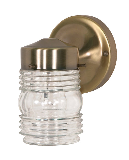 SATCO/NUVO 1-Light 6 Inch Porch Wall Mason Jar With Clear Glass (SF77-995)