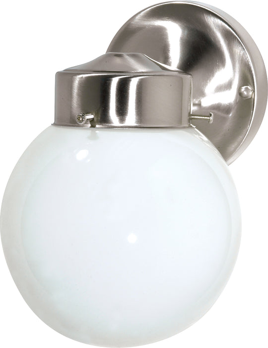 SATCO/NUVO 1-Light 6 Inch Porch Wall With White Globe (SF76-705)