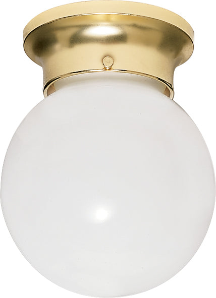SATCO/NUVO 1-Light 8 Inch Ceiling Fixture White Ball (SF77-109)