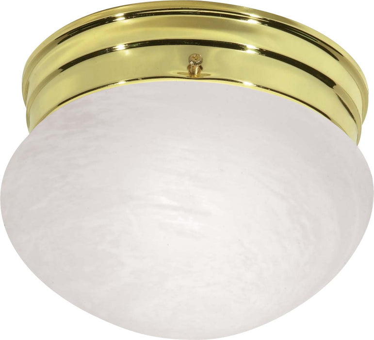 SATCO/NUVO 1-Light 8 Inch Flush Mount Small Alabaster Mushroom (SF76-672)