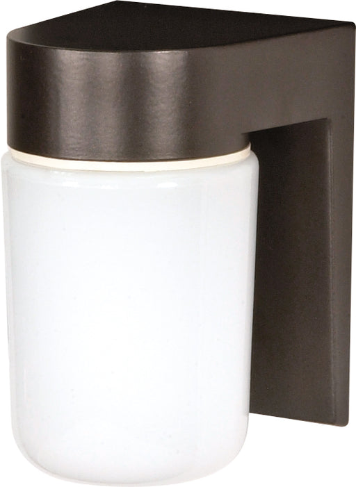 SATCO/NUVO 1-Light 8 Inch Utility Wall Mount With White Glass Cylinder (SF77-138)