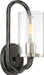 SATCO/NUVO 1-Light Sherwood Wall Sconce Iron Black With Brushed Nickel Accents Finish Clear Glass Lamp Included (60-6121)