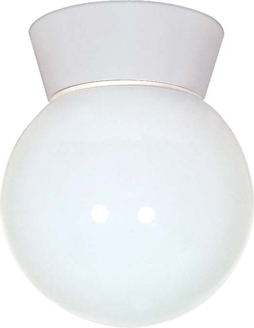 SATCO/NUVO 1-Light 8 Inch Utility Ceiling Mount With White Glass Cylinder (SF77-154)