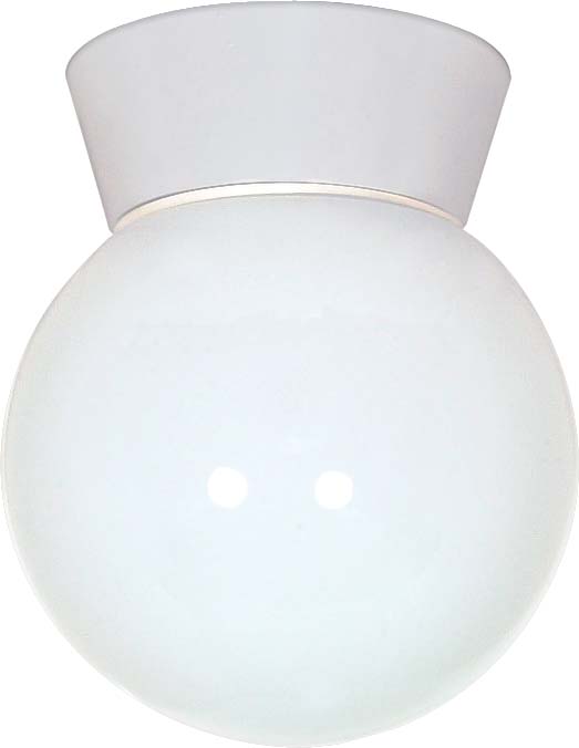 SATCO/NUVO 1-Light 8 Inch Utility Ceiling Mount With White Glass Cylinder (SF77-154)