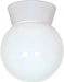 SATCO/NUVO 1-Light 8 Inch Utility Ceiling Mount With White Glass Cylinder (SF77-533)