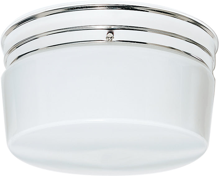 SATCO/NUVO 2-Light 10 Inch Flush Mount Large White Drum (SF77-344)