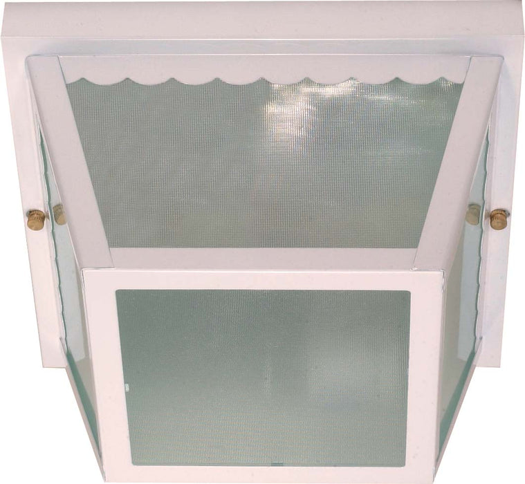 SATCO/NUVO 2-Light 10 Inch Carport Flush Mount With Textured Frosted Glass (60-470)