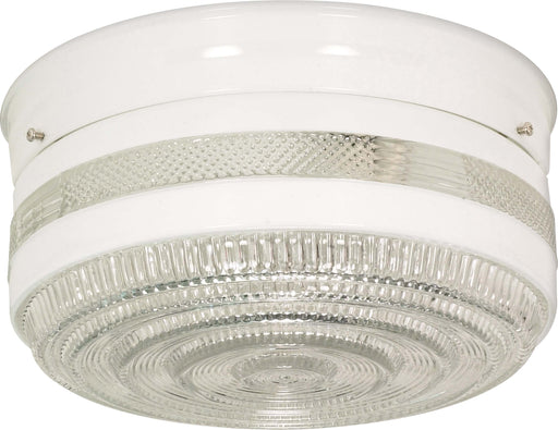 SATCO/NUVO 2-Light 10 Inch Flush Mount Large Crystal / White Drum (SF77-099)