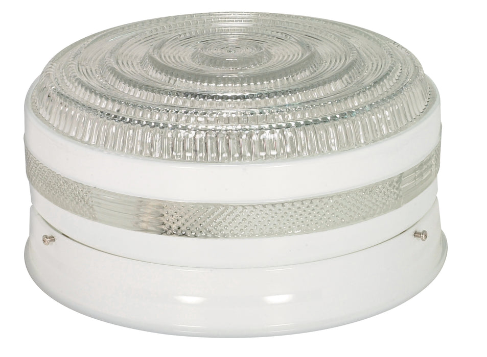 SATCO/NUVO 2-Light 10 Inch Flush Mount Large Crystal / White Drum (SF77-099)