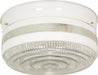 SATCO/NUVO 2-Light 10 Inch Flush Mount Large Crystal / White Drum (SF77-099)