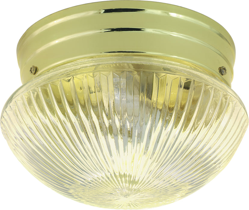 SATCO/NUVO 2 Light-10 Inch Flush Mount Medium Clear Ribbed Mushroom (SF76-252)