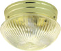 SATCO/NUVO 2 Light-10 Inch Flush Mount Medium Clear Ribbed Mushroom (SF76-252)