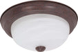 SATCO/NUVO 2-Light 11 Inch Flush Mount Alabaster Glass (60-205)