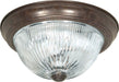 SATCO/NUVO 2 Light-11 Inch Flush Mount Clear Ribbed Glass (SF76-606)
