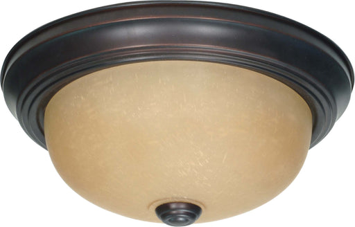 SATCO/NUVO 2-Light 11 Inch Flush Mount With Champagne Linen Washed Glass (60-1255)