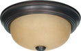 SATCO/NUVO 2-Light 11 Inch Flush Mount With Champagne Linen Washed Glass (60-1255)