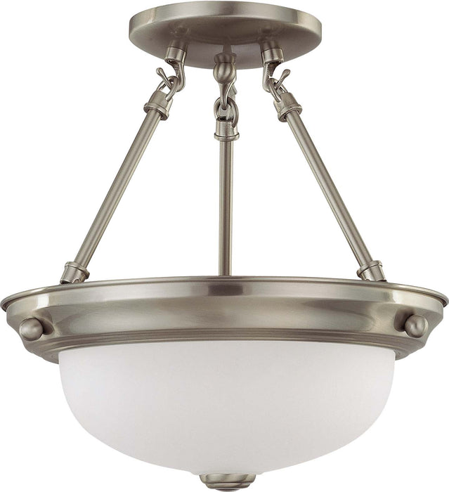 SATCO/NUVO 2-Light 11 Inch Semi-Flush With Frosted White Glass (60-3244)