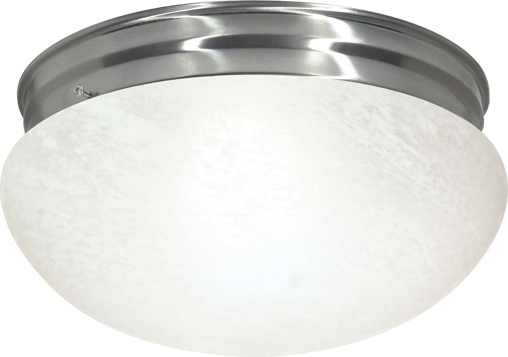 SATCO/NUVO 2-Light 12 Inch Flush Mount Large Alabaster Mushroom (SF76-677)