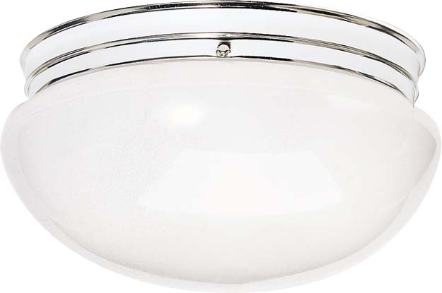 SATCO/NUVO 2-Light 12 Inch Flush Mount Large White Mushroom (SF77-986)