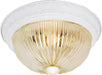 SATCO/NUVO 2 Light-13 Inch Flush Mount Clear Ribbed Glass (SF76-192)