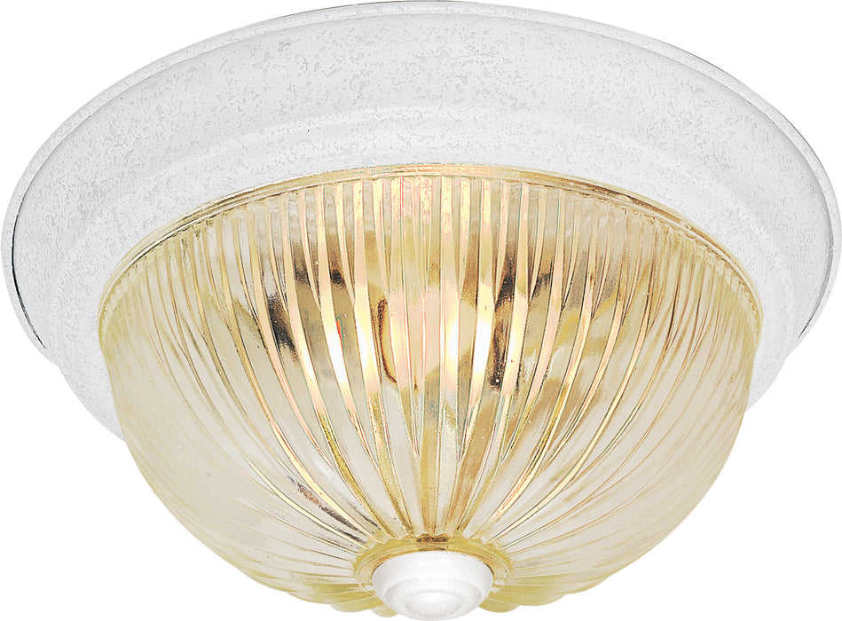 SATCO/NUVO 2 Light-13 Inch Flush Mount Clear Ribbed Glass (SF76-192)