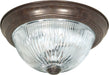 SATCO/NUVO 2 Light-13 Inch Flush Mount Clear Ribbed Glass (SF76-607)