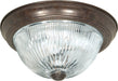 SATCO/NUVO 2 Light-13 Inch Flush Mount Clear Ribbed Glass (SF76-607)