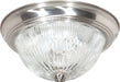 SATCO/NUVO 2 Light-13 Inch Flush Mount Clear Ribbed Glass (SF76-610)