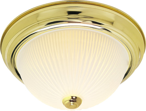 SATCO/NUVO 2 Light-13 Inch Flush Mount Frosted Ribbed (SF76-132)