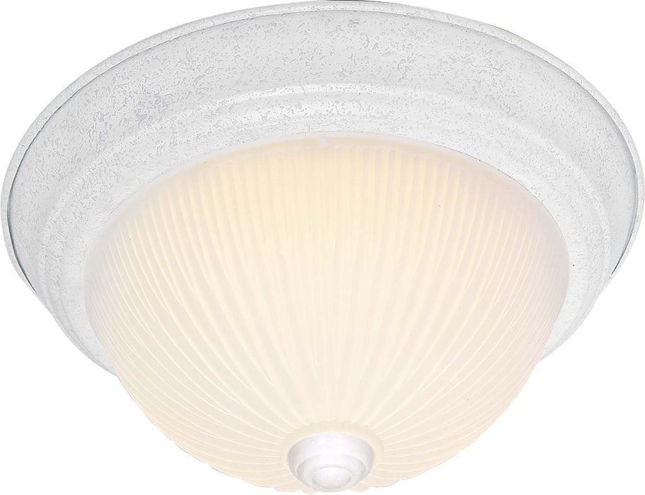 SATCO/NUVO 2 Light-13 Inch Flush Mount Frosted Ribbed (SF76-133)
