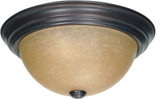 SATCO/NUVO 2-Light 13 Inch Flush Mount With Champagne Linen Washed Glass (60-1256)