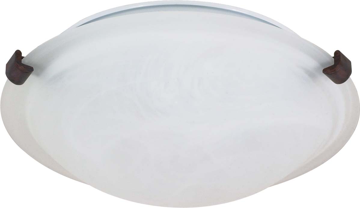 SATCO/NUVO 2-Light 16 Inch Flush Mount Tri-Clip With Alabaster Glass (60-273)