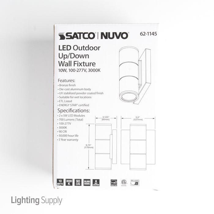 SATCO/NUVO 2-Light LED Small Up/Down Sconce Fixture Bronze Finish (62-1145)