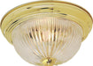 SATCO/NUVO 3 Light-15 Inch Flush Mount Clear Ribbed Glass (SF76-093)