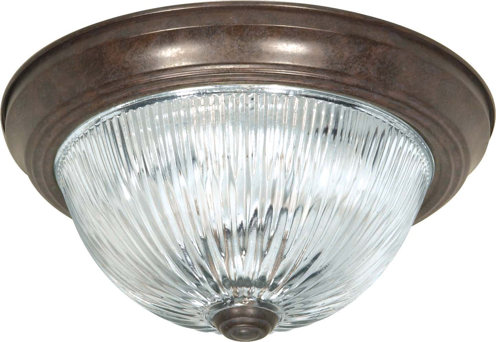 SATCO/NUVO 3 Light-15 Inch Flush Mount Clear Ribbed Glass (SF76-608)