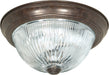SATCO/NUVO 3 Light-15 Inch Flush Mount Clear Ribbed Glass (SF76-608)