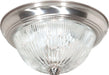 SATCO/NUVO 3 Light-15 Inch Flush Mount Clear Ribbed Glass (SF76-611)