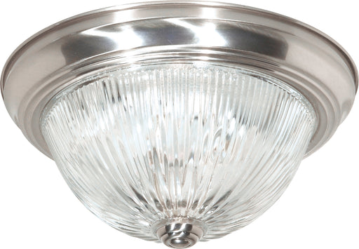 SATCO/NUVO 3 Light-15 Inch Flush Mount Clear Ribbed Glass (SF76-611)