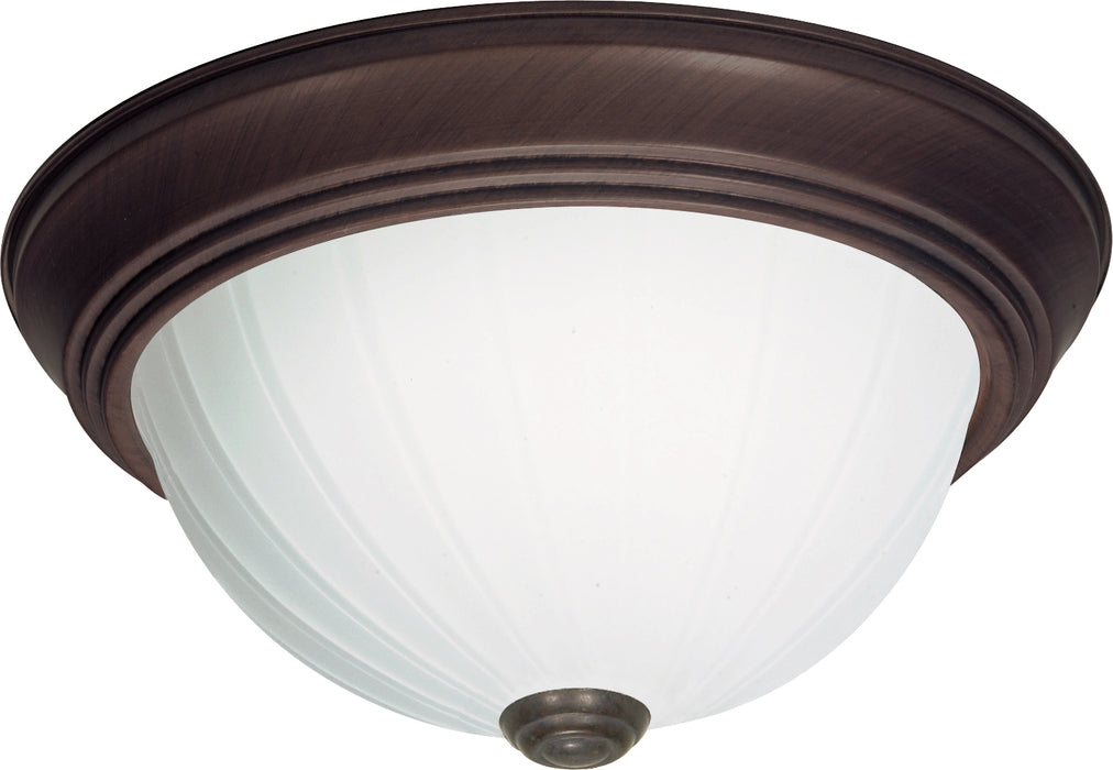 SATCO/NUVO 3 Light-15 Inch Flush Mount Frosted Melon Glass (SF76-248)
