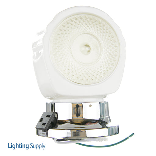 SATCO/NUVO 1 Light-5 Inch-Vanity With White Crystal Bottom Shade And Convenience Outlet (SF77-121B)