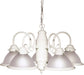 SATCO/NUVO 5-Light 22 Inch Chandelier With Frosted Ribbed Shades (SF76-693)
