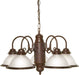 SATCO/NUVO 5-Light 22 Inch Chandelier With Frosted Ribbed Shades (SF76-694)