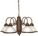SATCO/NUVO 5-Light 22 Inch Chandelier With Frosted Ribbed Shades (SF76-694)