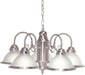 SATCO/NUVO 5 Light-22 Inch-Chandelier With Frosted Ribbed Shades (SF76-695)