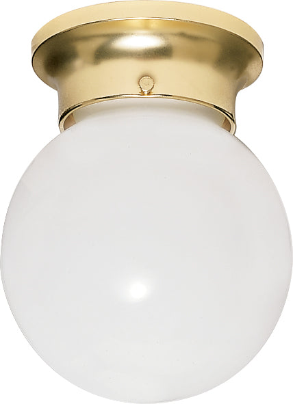 SATCO/NUVO 1-Light 6 Inch Ceiling Fixture White Ball Color Retail Packaging (60-6028)