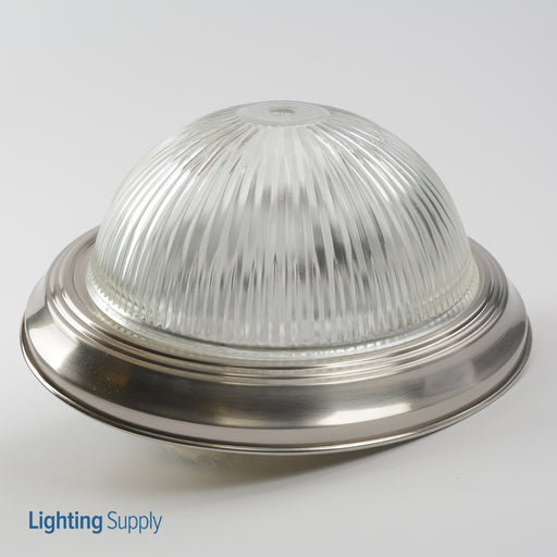 SATCO/NUVO 2-Light 11 Inch Flush Mount Clear Ribbed Glass Color Retail Packaging (60-6023)