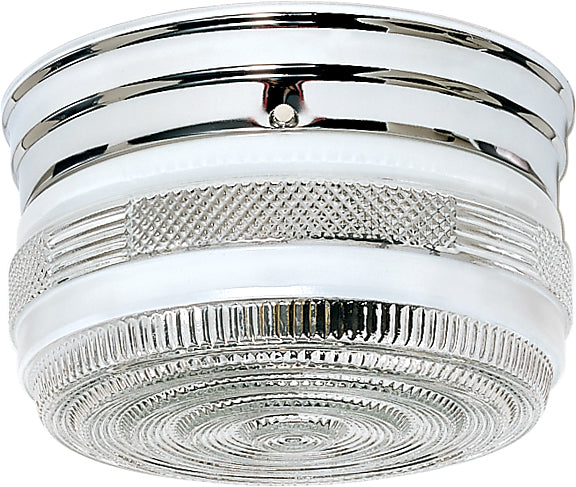 SATCO/NUVO 2-Light 8 Inch Flush Mount Medium Crystal/White Drum Color Retail Packaging (60-6027)