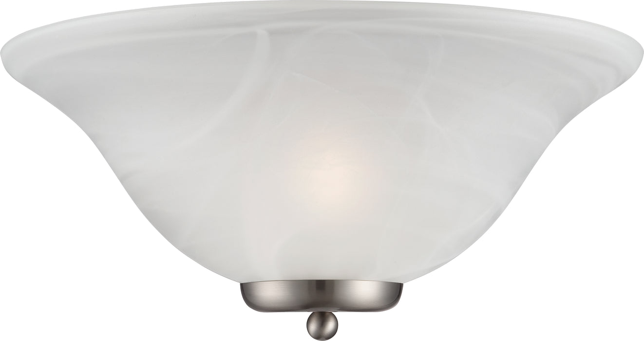 SATCO/NUVO Ballerina 1-Light Wall Sconce Brushed Nickel With Alabaster Glass (60-5381)